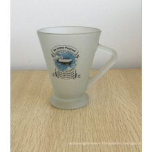 250ml Frosted Glass Beer Mug stein With Triangle Handle.